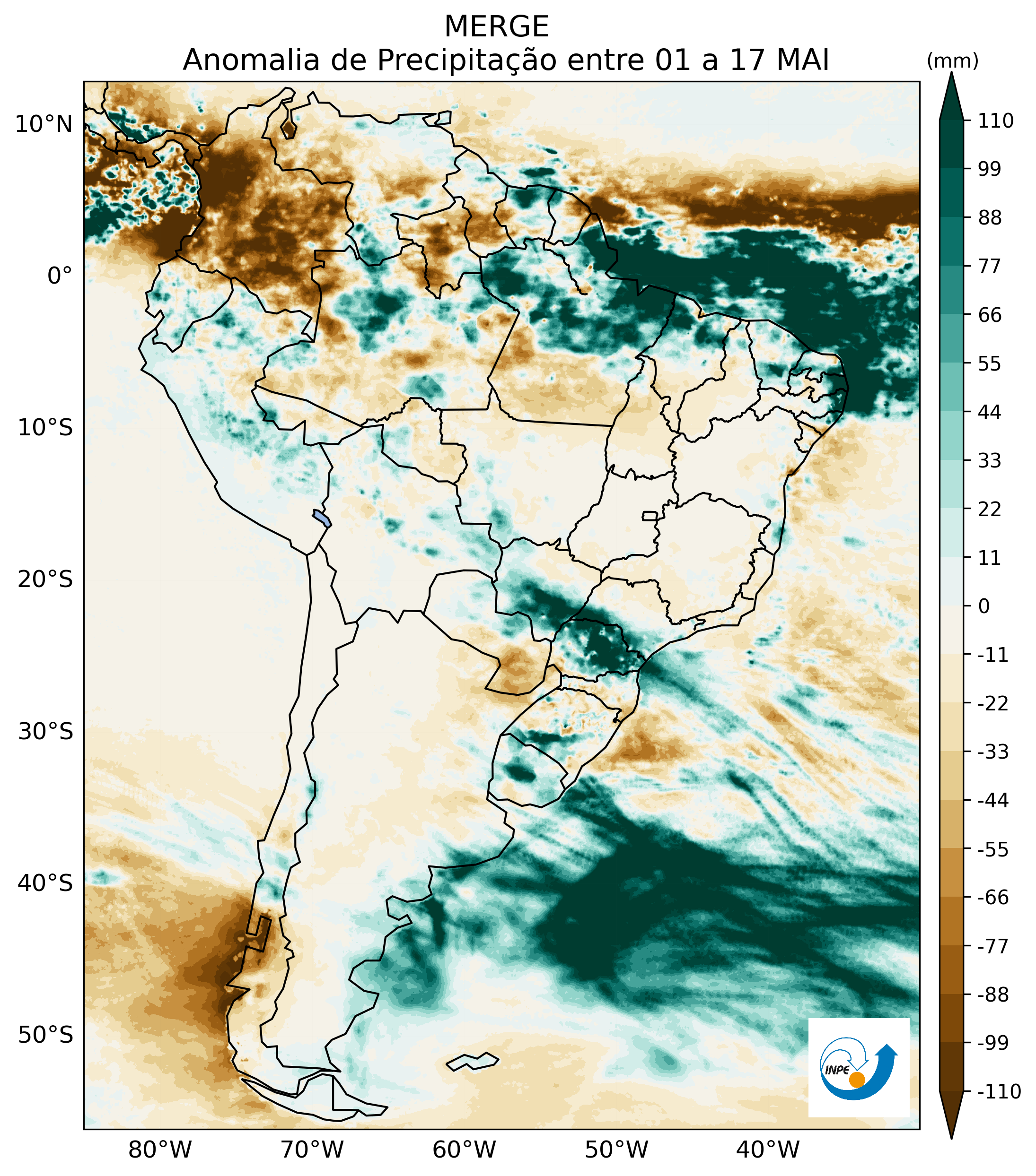 Anomalia de Precipitação – Mês Atual