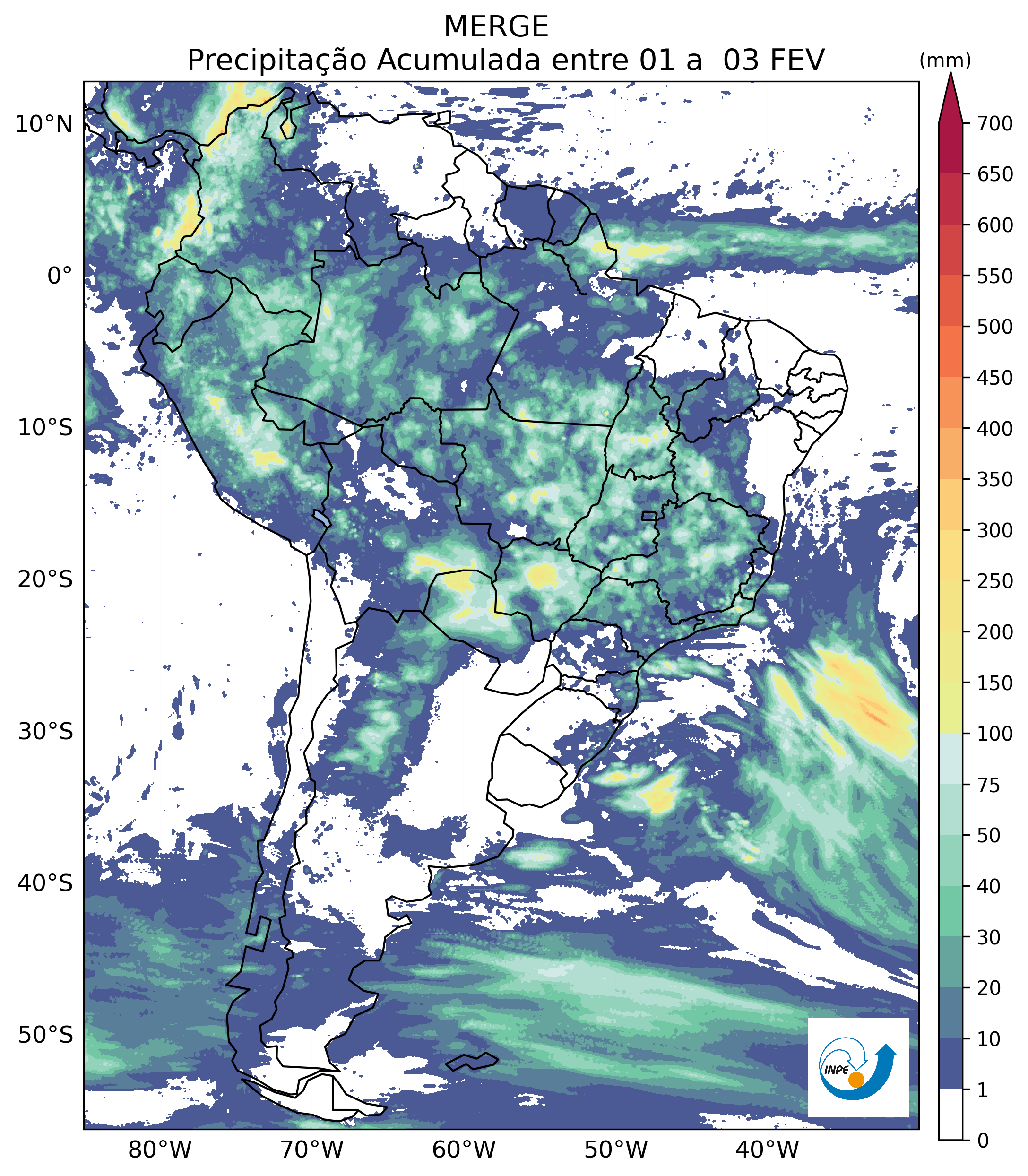 Precipitação mensal – mês atual