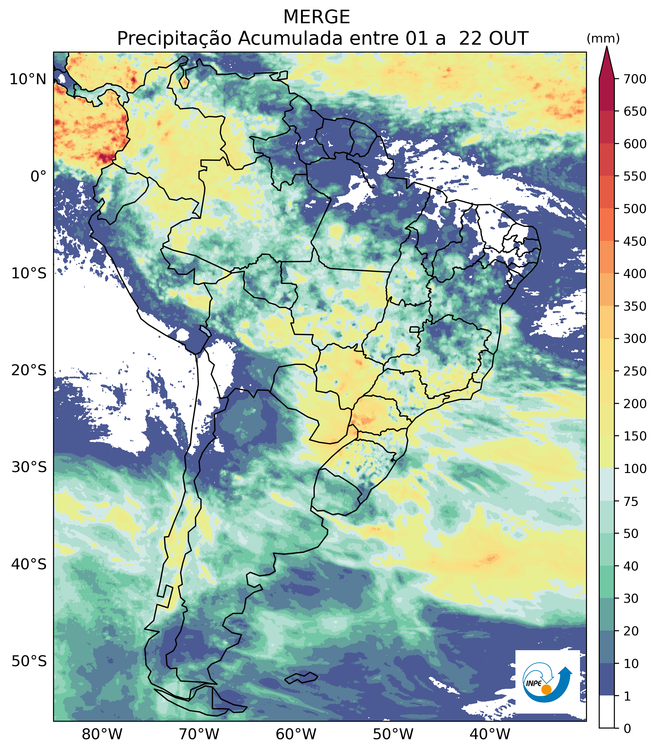 Precipitação mensal – mês atual
