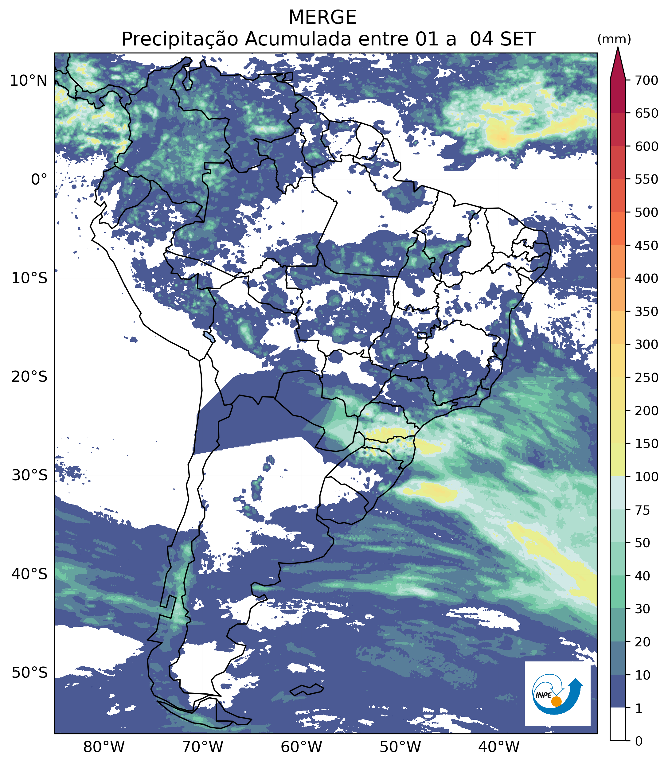 Precipitação mensal – mês atual