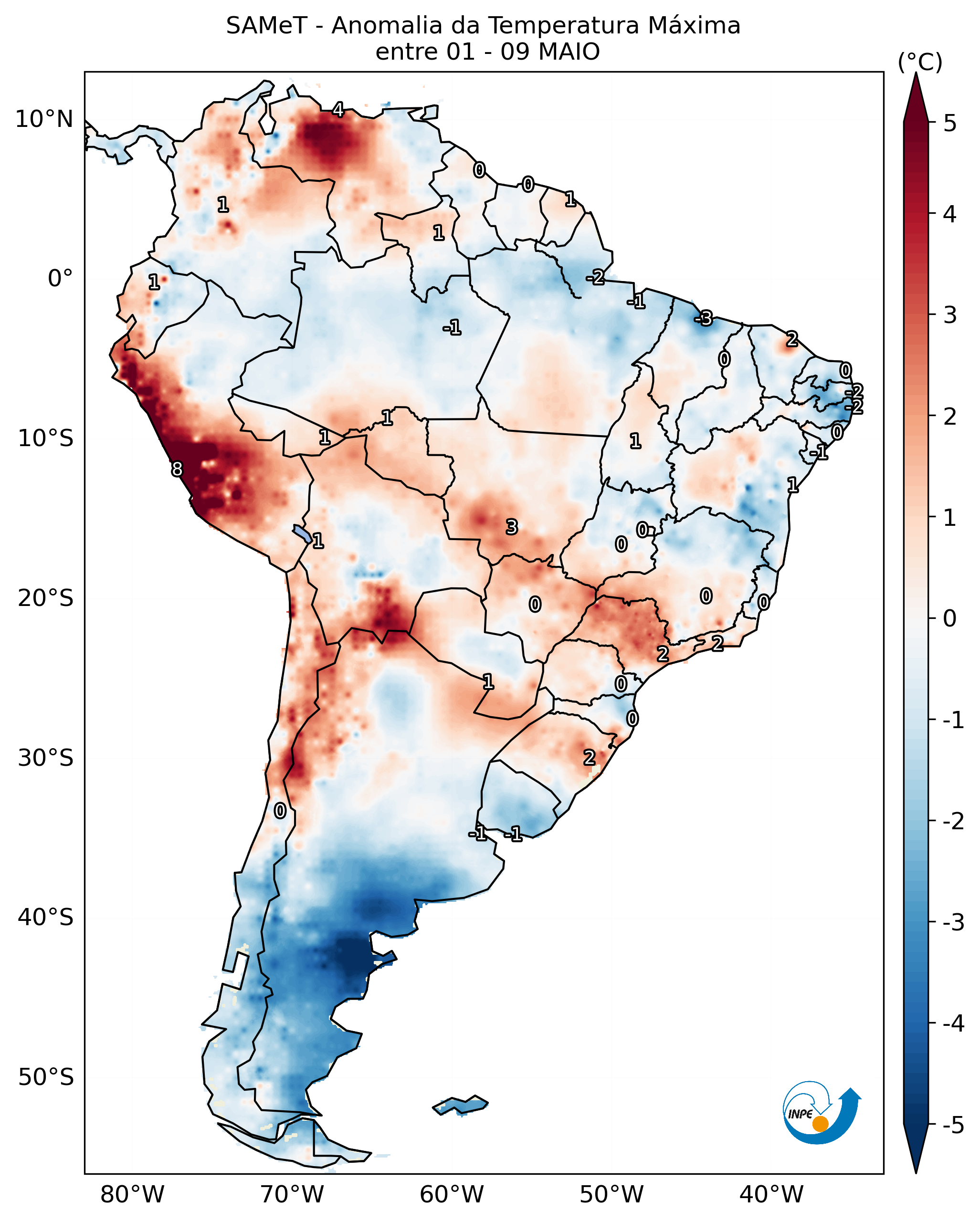 Mapa CPTEC ANOMALIA_TMAX