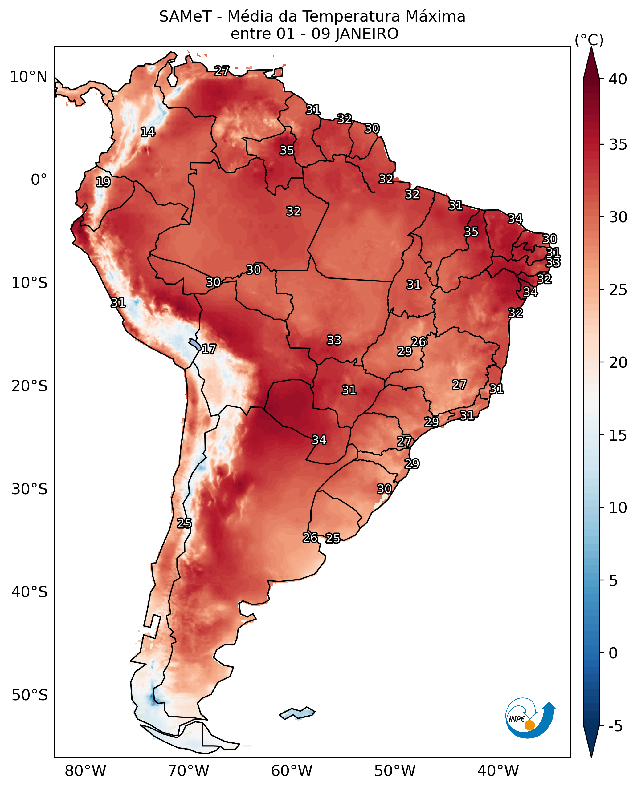 Mapa CPTEC CLIMA_TMAX