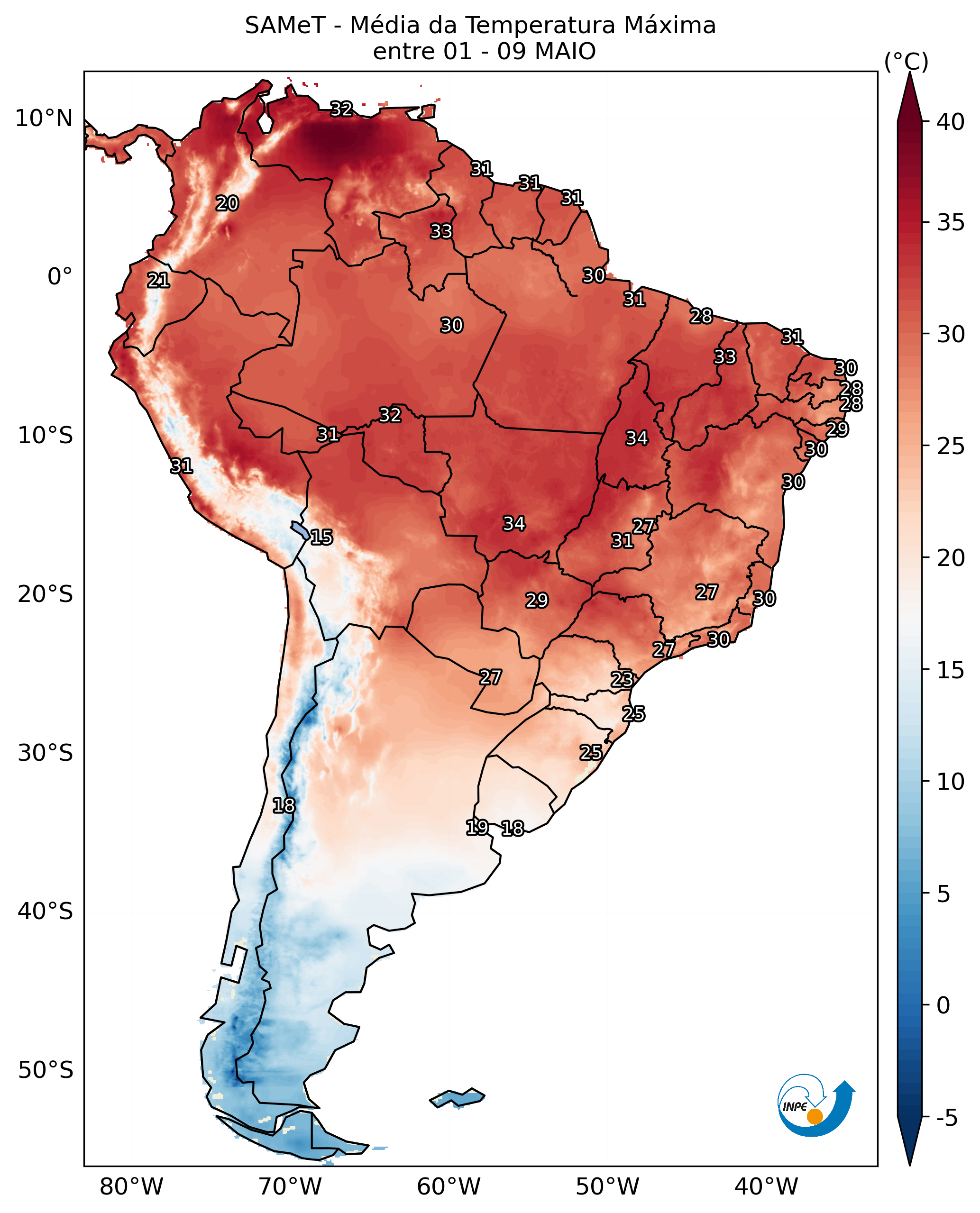 Mapa CPTEC CLIMA_TMAX