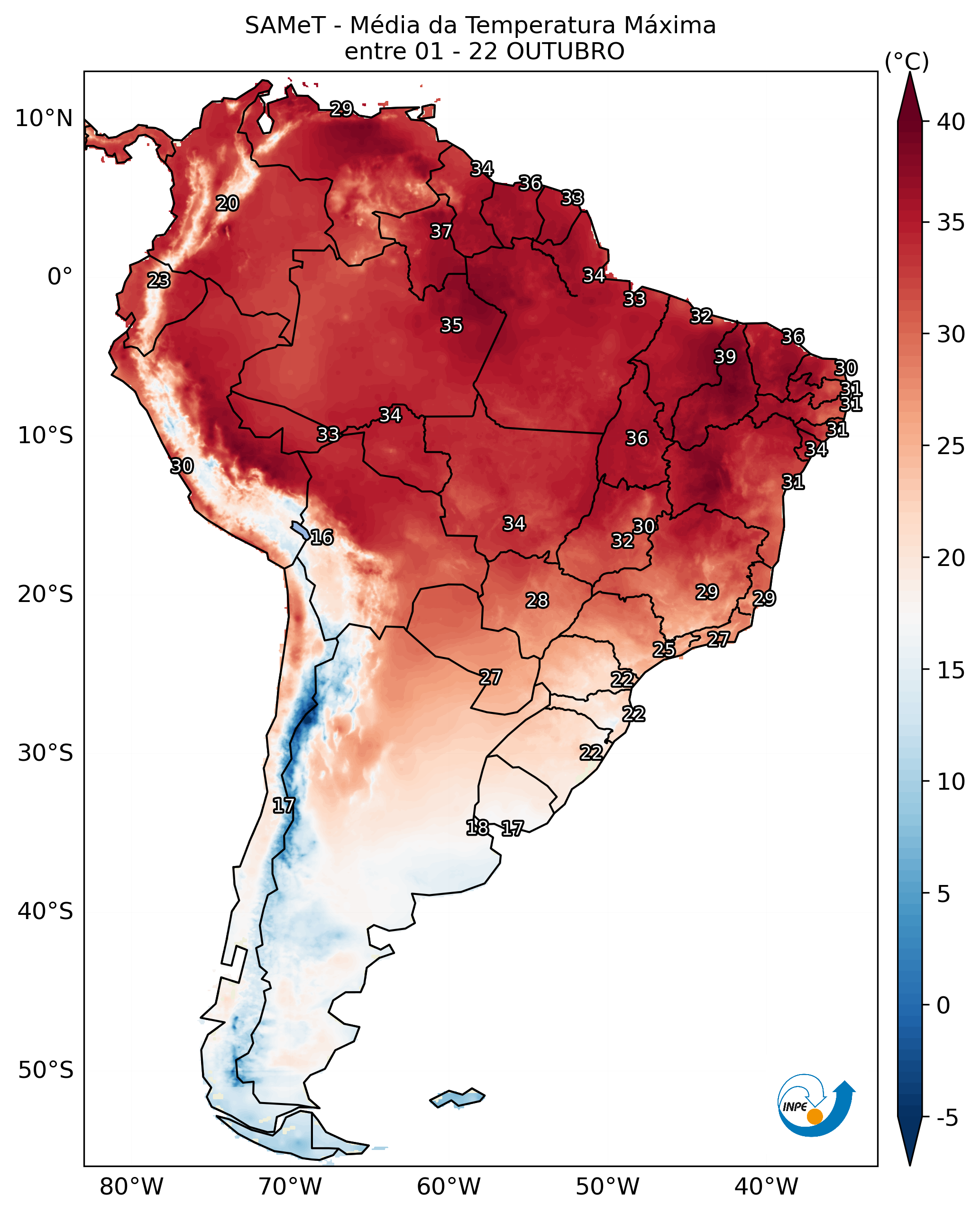 Mapa CPTEC CLIMA_TMAX