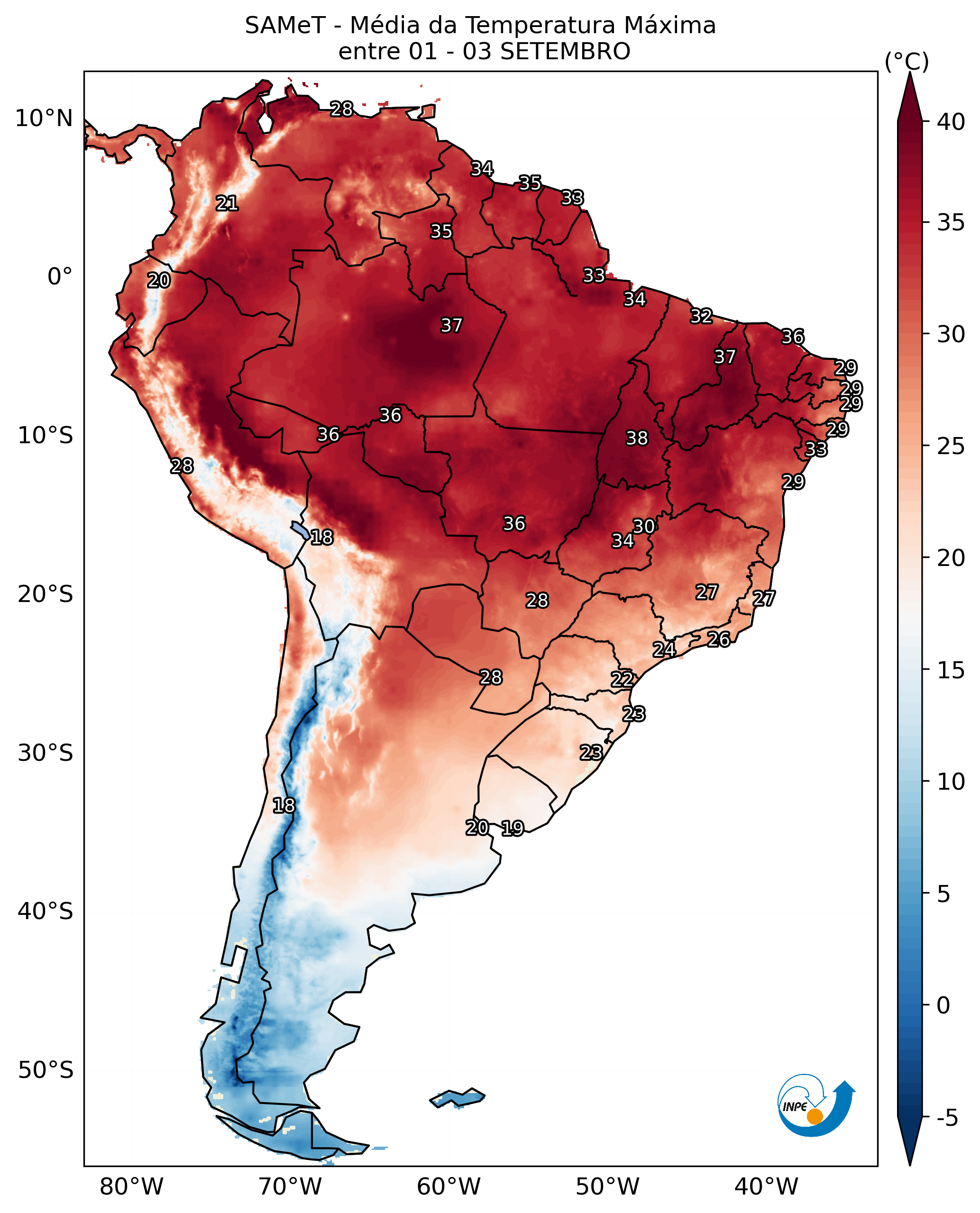 Mapa CPTEC CLIMA_TMAX