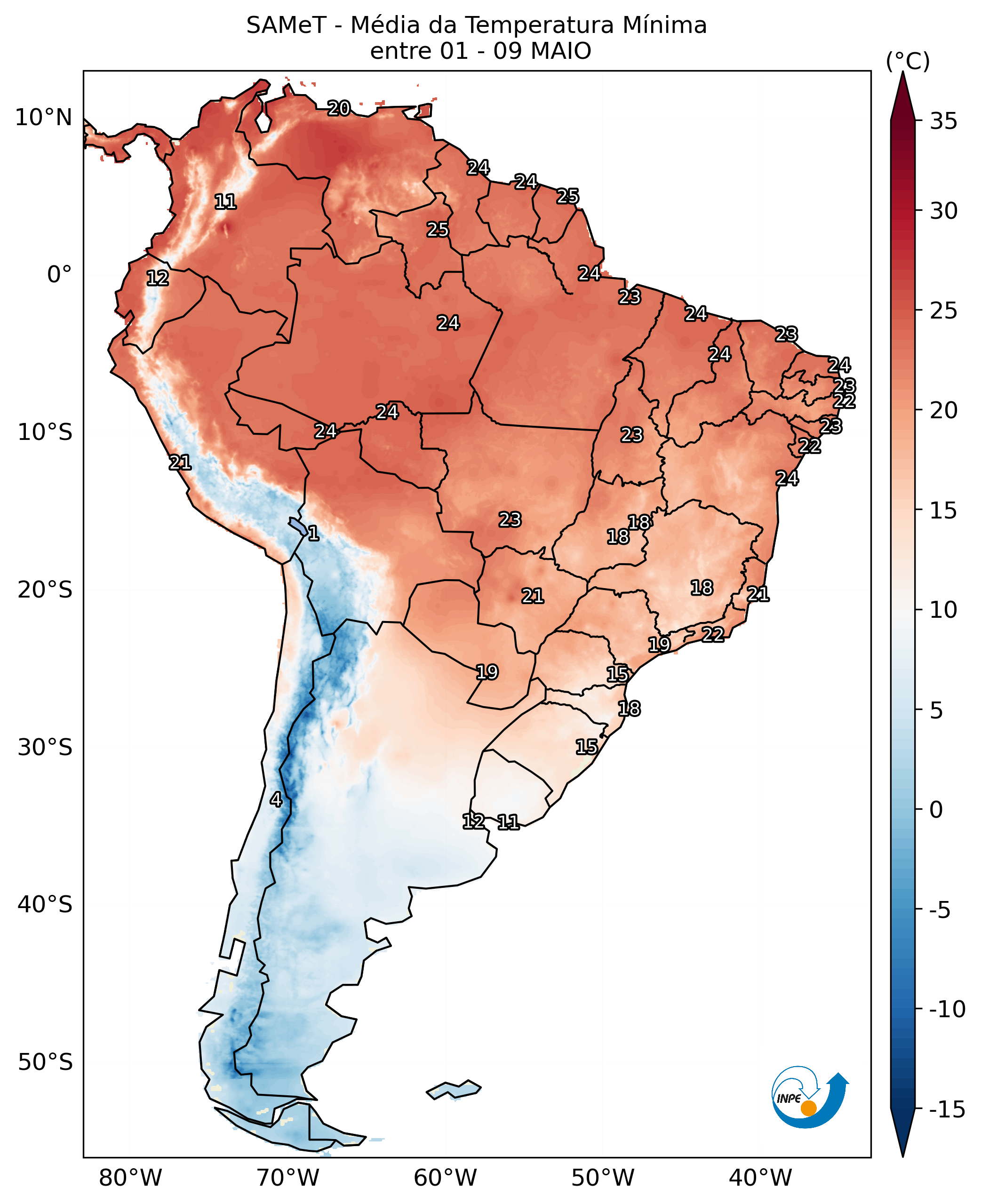 Mapa CPTEC CLIMA_TMIN